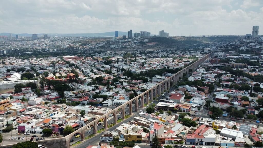 Vista aérea del Acueducto de Querétaro